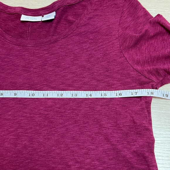 Sigrid Olsen Tee Shirt Tunic Womens M Dark Heathered Red Long Sleeve - Picture 9 of 11